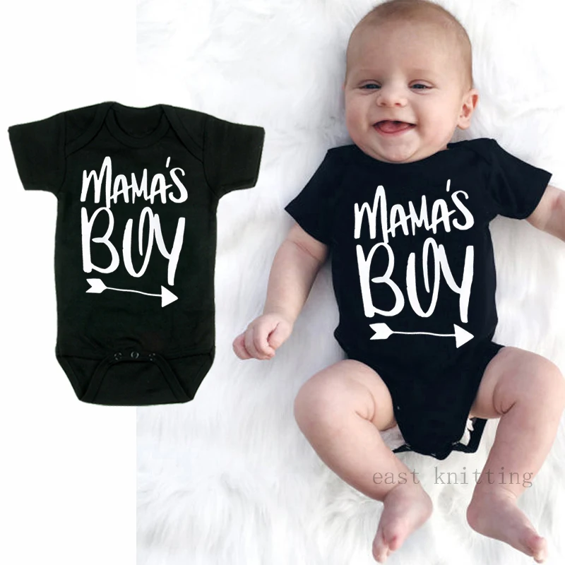 

DERMSPE2019 New Summer Newborn Baby Boys Girls Cotton Short Sleeve Letter Print Breathable Romper Jumpsuit Baby Clothes Black