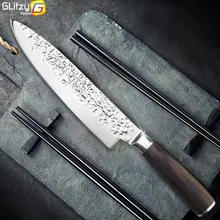 Kitchen Knife 8 inch Professional Chef Knives Japanese 7CR17 440C High Carbon Stainless Steel Meat Santoku Knife Pakka Wood