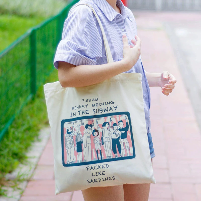 Сумка через плечо с мультипликационным принтом японская Холщовая Joker