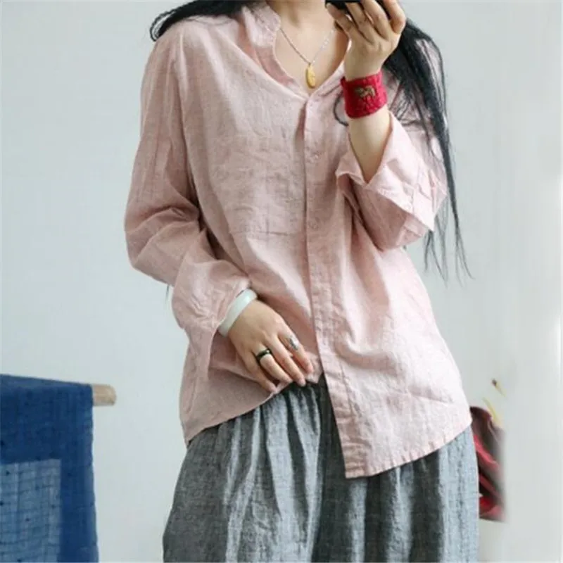 Solid_Color_Linen_Casual_Top_Women_Blouse_pink_2_grande