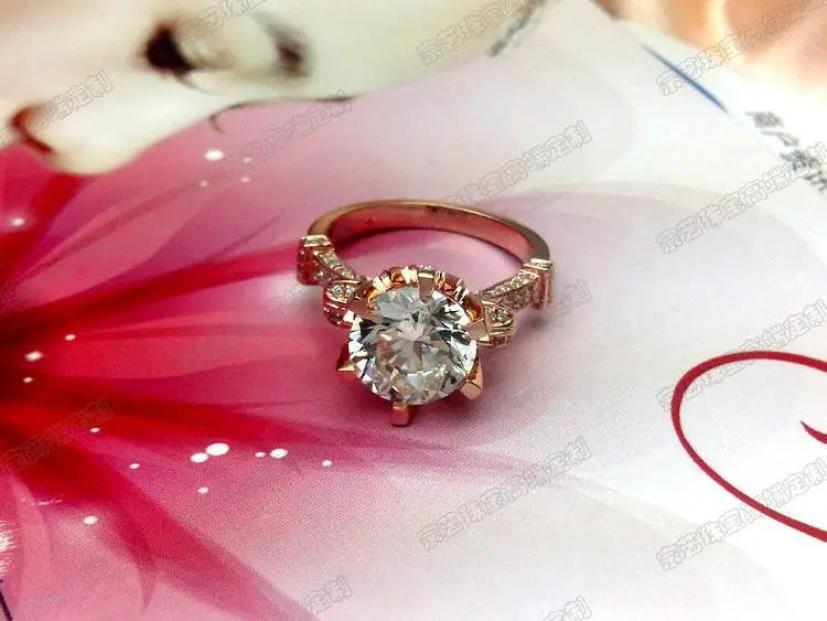 Оптовая продажа изумительного большого камня! Твердое розовое золото 14K 5CT