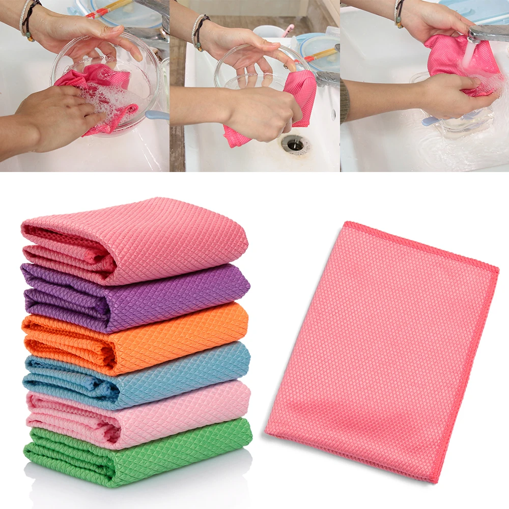 

1PC Hot Sale Washing Towel Cleaning Rags Table Window Wipes Absorbent Dish Cloth Scouring Pad Household Cleaning Tools