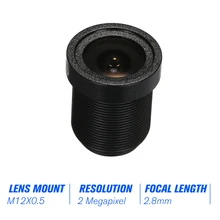 2,8 мм объектив камеры видеонаблюдения M12 Aperture F1.8 1/2. " формат изображения 1080P 2,0 Megpaixel объектив камеры наблюдения