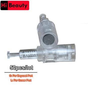

50PCS/lot Disposable Silicone Round Nano Pin Needles Cartridge Bayonet 10mm Screw Port For Electric Auto Microneedle Derma Pen