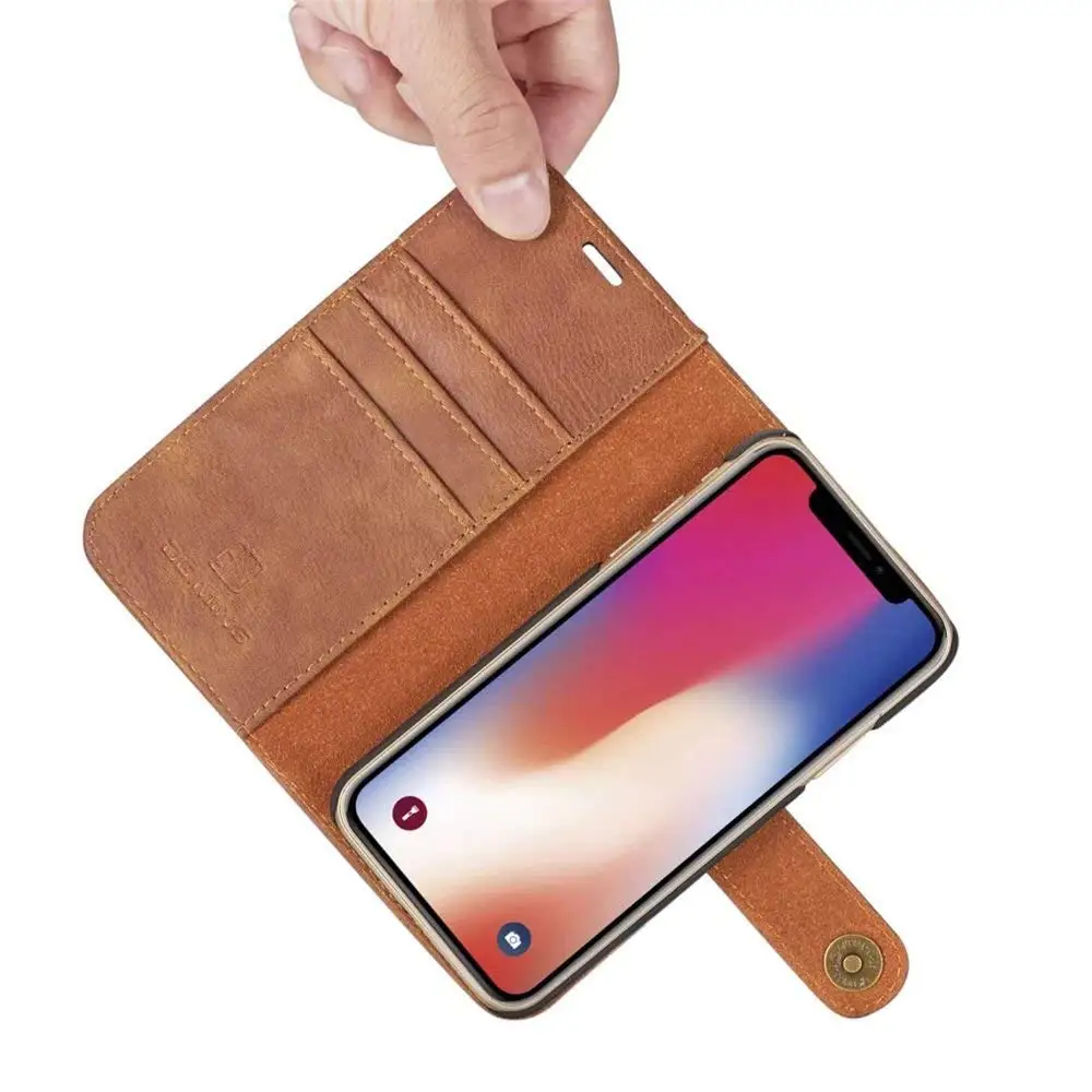 Sinbeda Роскошный оригинальный кожаный чехол для iPhone X 8 Plus Чехол кошелек Магнитный