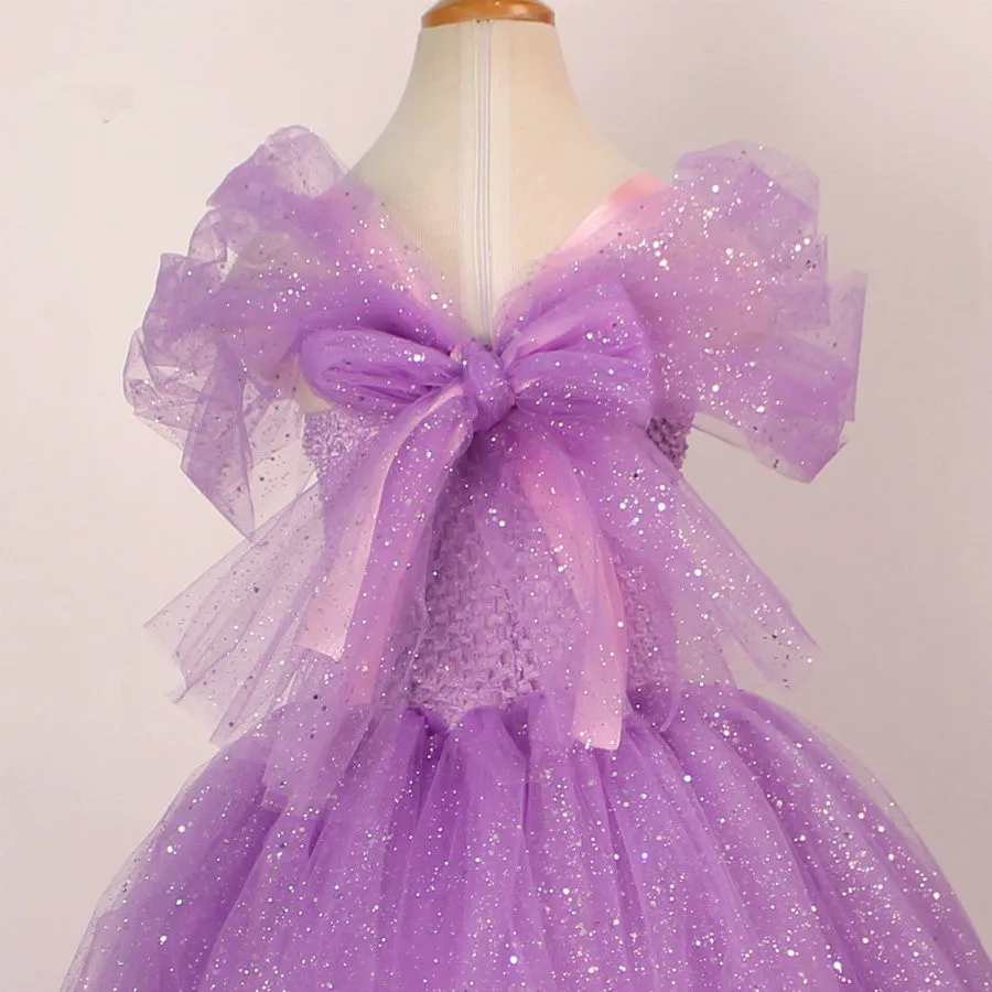 Tulle Girls Cosplay Rapunzel Princess Dress Costume Children Masquerade Ball Gowns For Kids Halloween Birthday Party Tutu Dress