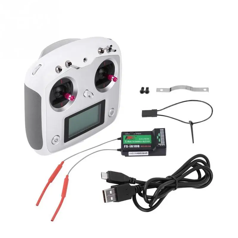 FLYSKY 2,4G 10CH FS-i6S передатчик и FS-iA6B или FS-iA10B приемник RC набор аксессуаров для квадрокоптера емкостный сенсорный экран - Цвет: IA10B