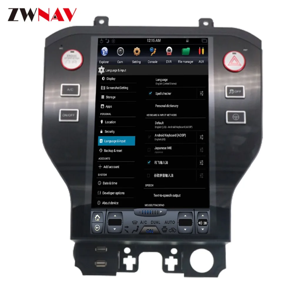 Top ZWNVA Tesla style Screen Newest Android 7.1 Car DVD Player GPS Navigation Radio Screen For Ford Mustang MK6 2015 2016 2017 4