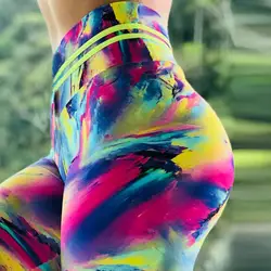 Новый стиль Для женщин леггинсы радуги леггинсы с принтом высокое качество Фитнес леггинсы Push Up Легинсы тренировки лодыжки брюки