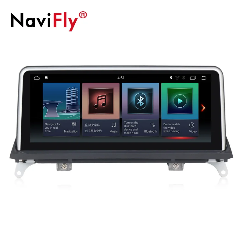 Best NaviFly 10.25 inch Android 7.1 car GPS multimedia player for BMW X5 E70 X6 E71 2007-2013 Original CCC or CIC system ID7 UI 1