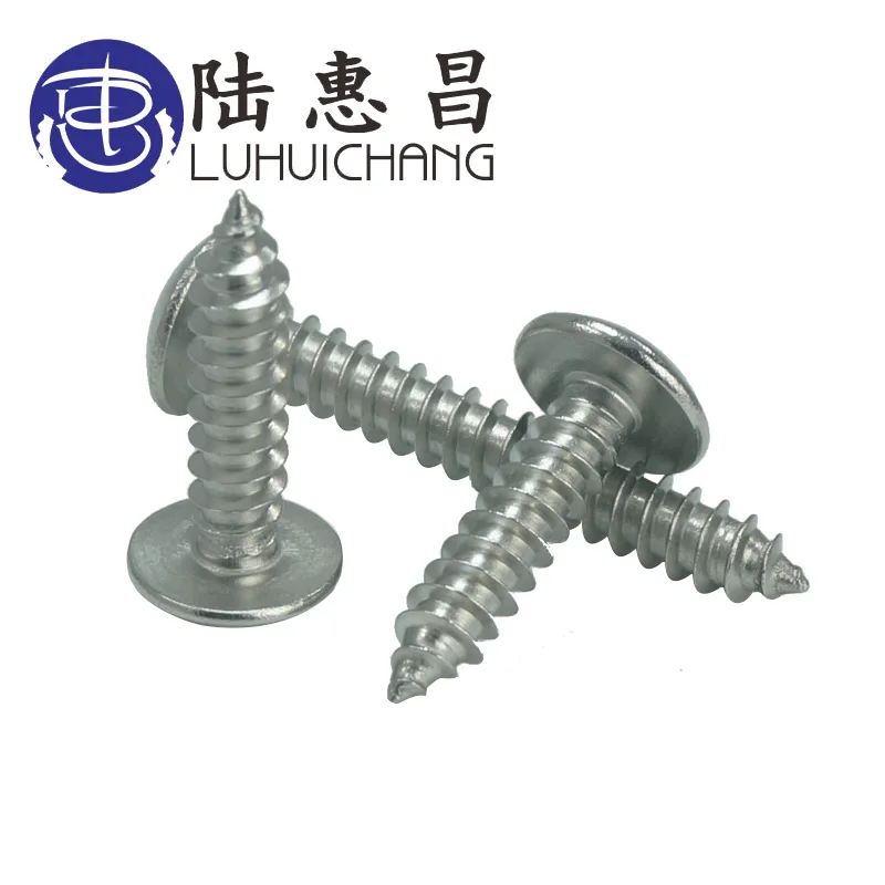 

luhuichang m5 304 Stainless Steel Large Flat Round Phillips Truss Pan Head Cross Recessed Mushroom Head Self Tapping Screws