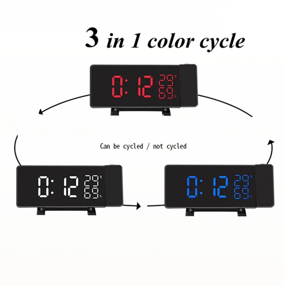 Arc led проекционный будильник Современные Украшения настольные часы с радио студенческий прикроватный Повтор будильника регулировка яркости