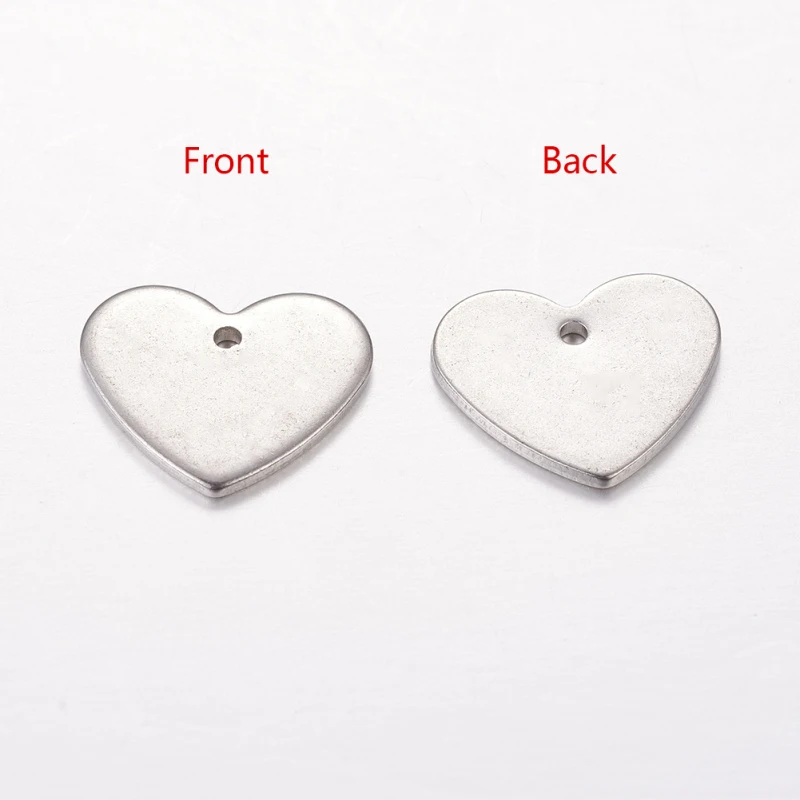 10pcs 304 Stainless Steel Heart Shape Pendants for necklace jewelry making 13x11x1mm Hole: 1mm F60 | Украшения и аксессуары