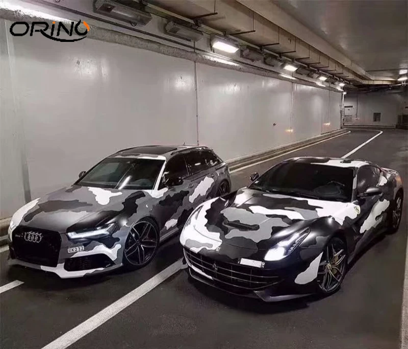 Black White Camouflage Vinyl Film Wrap-10