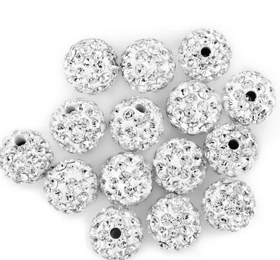 

6mm 8mm 10mm 12mm 14mm 100 pcs/lot white cam choose size Crystal crystal Bead Bracelet necklace hot factory price new
