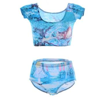 

Two-Piece Suits Young girls sexy High waist Alice's Cat women's suit New fashion free shipping Dropship