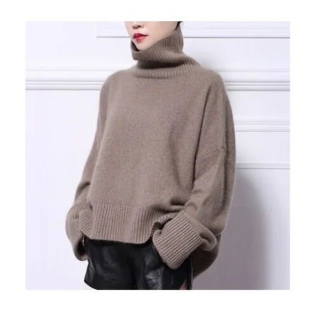 

2016 New genuine mink cashmere sweater women pure cashmere pullovers turtleneck sweater brand style free shipping m10