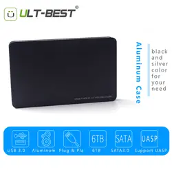 ULT лучший 2,5 "дюймов Алюминий HDD USB 3,0 на SATA III Поддержка UASP HD Box HDD жесткий диск внешний SSD Внешний корпус