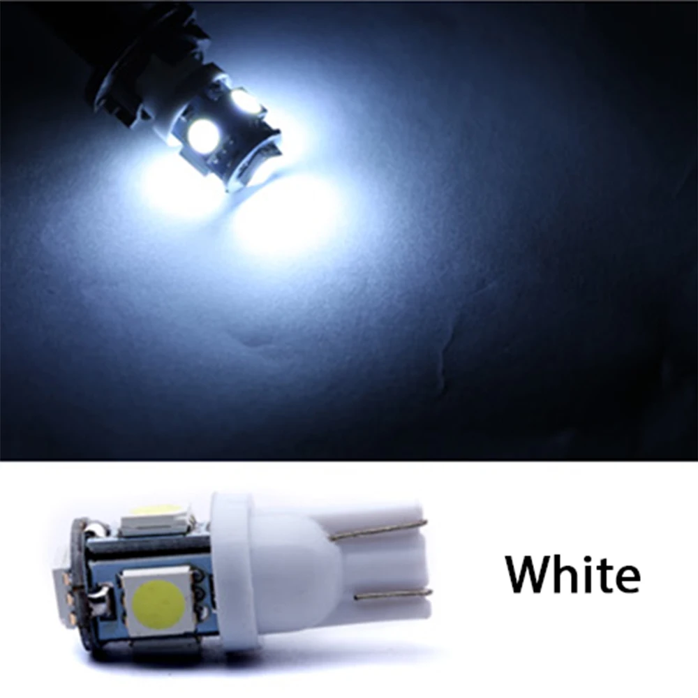 12V W5W T10 5 SMD 5050 светодиодный Авто Клиренс клиновидный купол багажник приборной