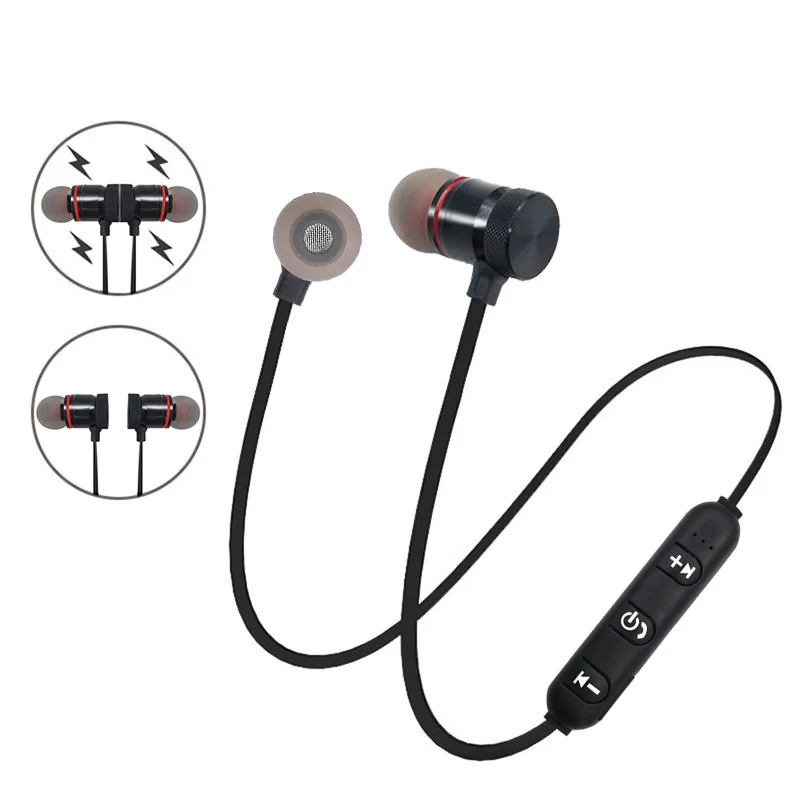 

Magnetic Bluetooth Earphone Wireless Headphones SweatProof Metal Sports Headsets Stereo Earpiece fone de ouvido for Xiaomi IOS