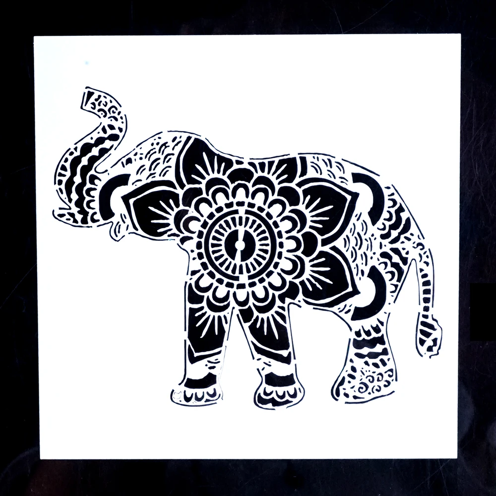 a4 a3 a2 elephant mandala stencil for wall painting diy