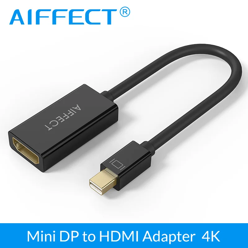 AIFFECT Mini DP-HDMI адаптер 4 K DisplayPort Thunderbolt Male-HDMI Женский видео кабель UltraHD конвертер для