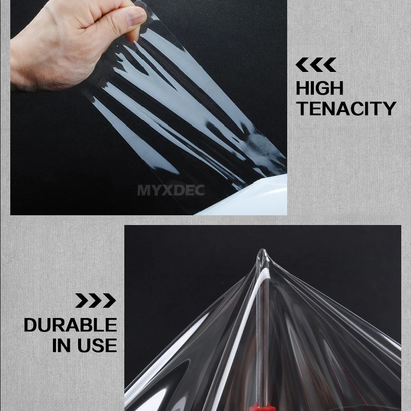 10/15/20/30cm x5M Rhino Skin Sticker Car Bumper Hood Paint Protection Film PVC Vinyl Clear Transparence Film Thickness