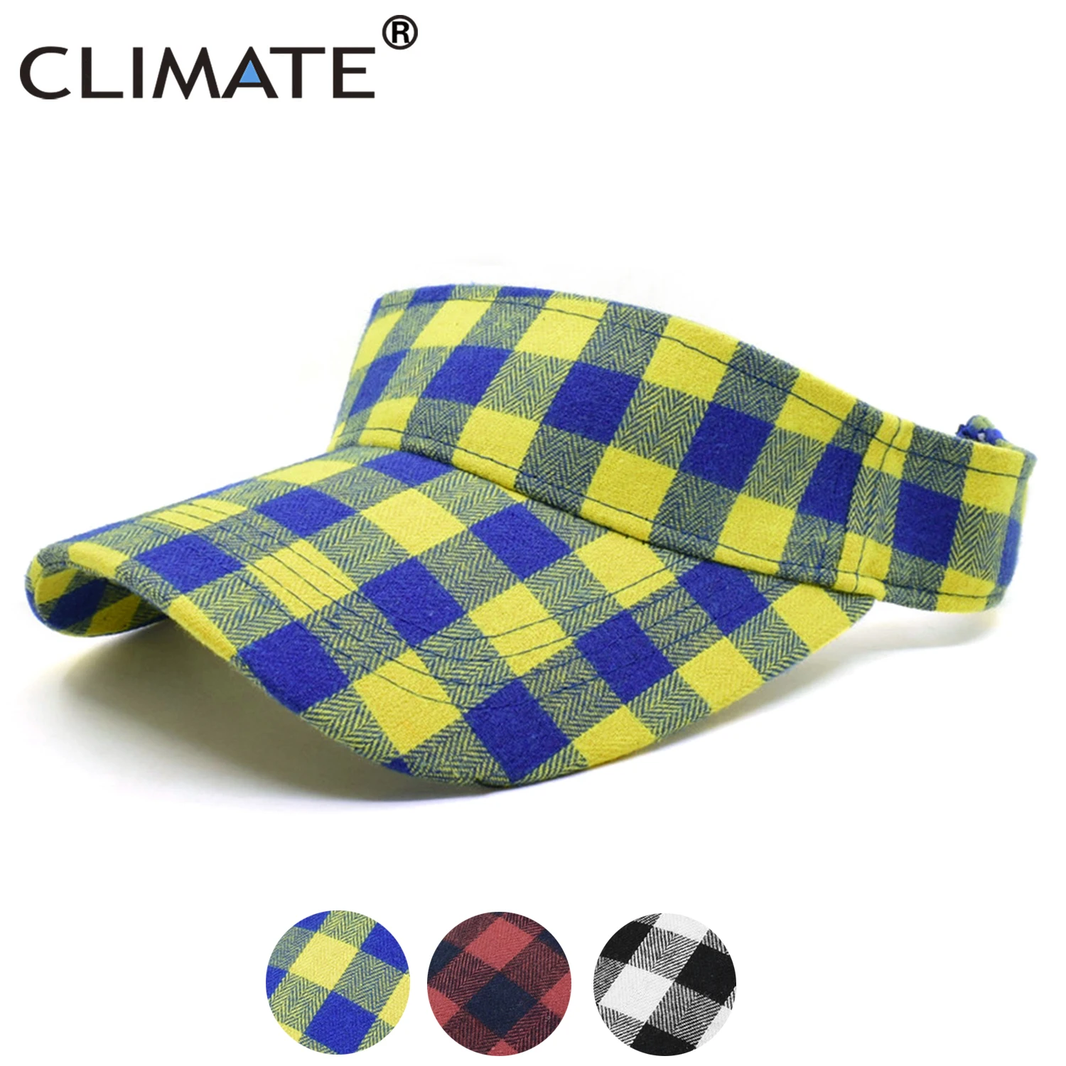 

CLIMATE Fashion Sun Visor Plaid Visors Fishing Summer Sun Hat Caps Hat Visors Cool Woman Outdoor Sports Fashionable Caps Visor