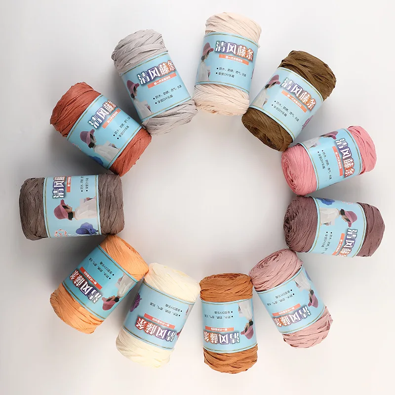 

3PCSWidth Raffia Straw Yarn Hand Crocheting Yarn for Diy Raffia Bag Multi-usage Thread for Festival Gifts Cakes Packing Wrapping