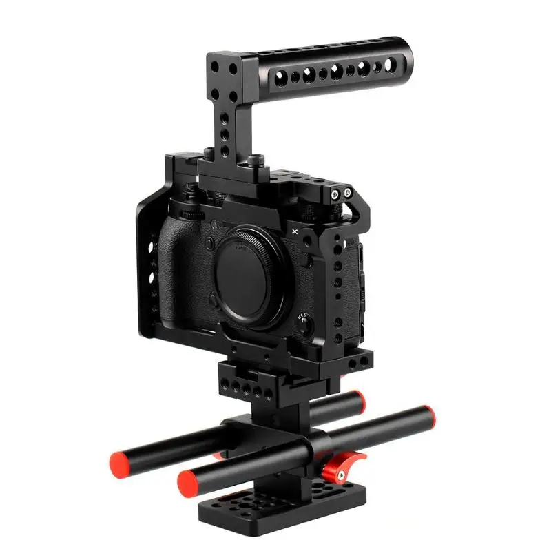 

1Pcs Aluminum Alloy Camera Video Cage Top Film Making System for Fujifilm XT2 DSLR Cage Mount Microphone Monitor High Quality