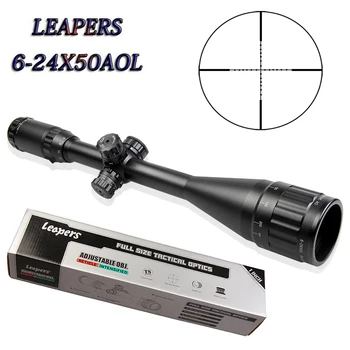 

LEAPERS 6-24X50 AOL Hunting Rifle Scopes Sniper Scope Tactical Optics Scopes R/G/B Illuminated For Hunting Rifle Air Guns