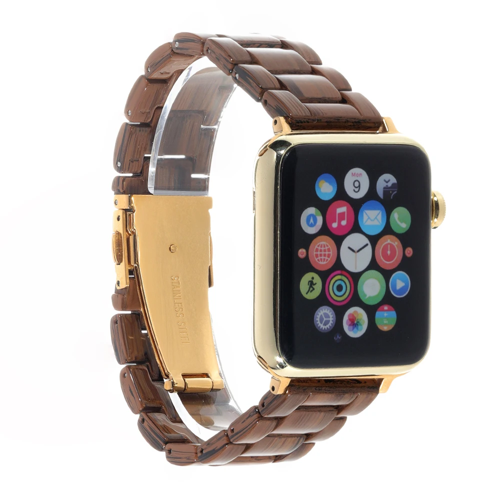 

Immitation Ceramic Watchband for iWatch Apple Watch 38mm 40mm 42mm 44mm Series 1 2 3 4 Resin Band Wrist Strap Bracelet