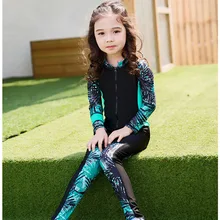 Y573 новые детские купальники для девочек, костюмы для дайвинга, Быстросохнущий купальник с защитой от солнца для девочек, детские гидрокостюмы для плавания, пляжная одежда