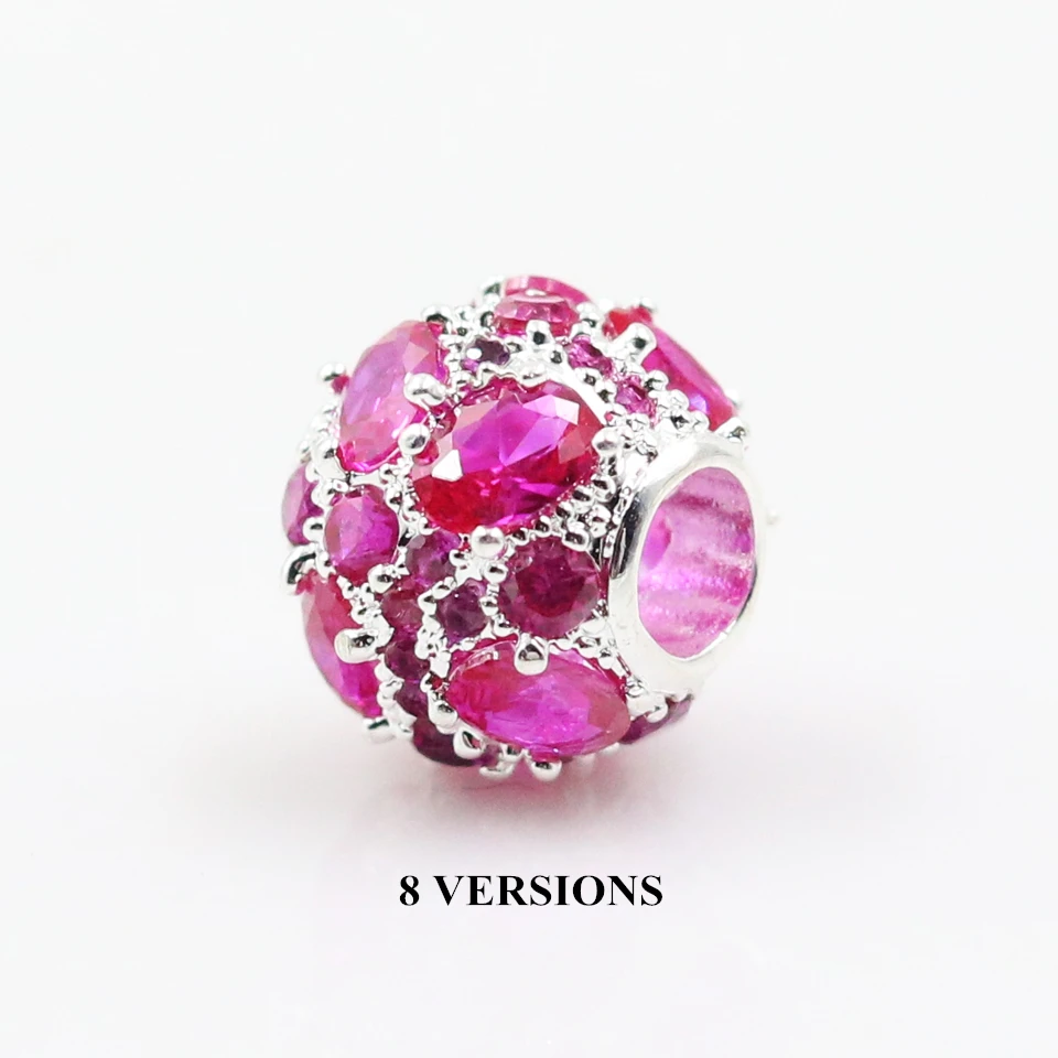

925 Sterling Silver Zirconia-pave Bead, Most Fashion Karma Beads for DIY Jewelry Making Fit Charms Bracelets Necklace for Women