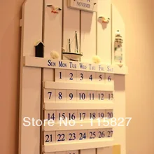 Синий океан Средиземноморский Морской стиль Деревянная Доска информации Постоянный Календарь дом или магазин украшения