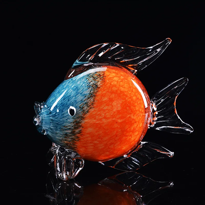 

Handmade Fish Glass Sculpture Home Decor Animal Ornament Glass Figurine Art Favor Craft Gift Glass Figurine Home Decoration