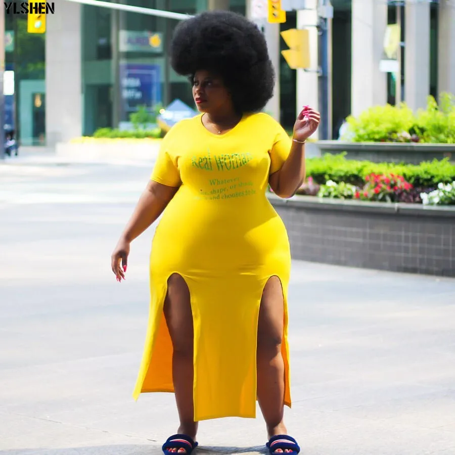 Plus Size African Dresses for Women Dashiki Print Letters African Clothing Sexy Fashion High Split Evening Long Africa Dress 03