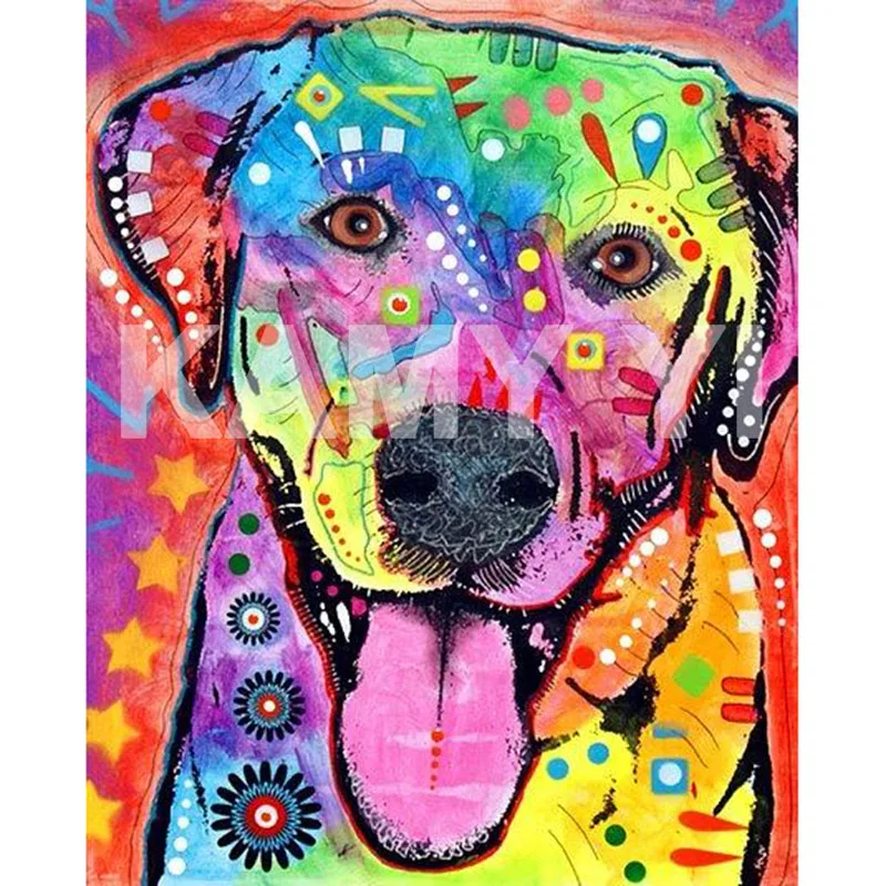 

3D Needlework Diy Diamond Painting Embroidery Full Pasted Decorative Wall Stickers Cross Stitch Crafts Colorful Dog Kits