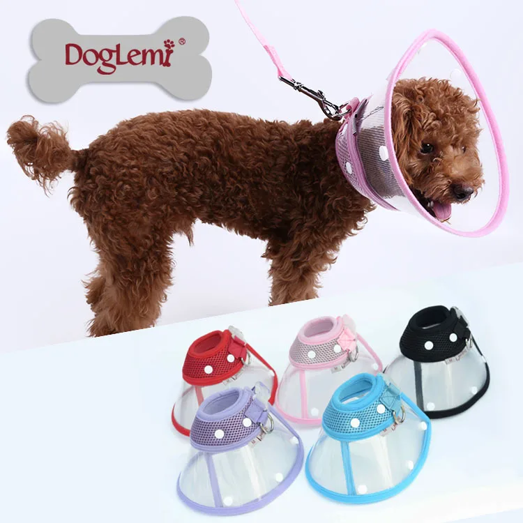 2015 Breathable Mesh Pet Dog Cat Puppy Collar Protector with D ring
