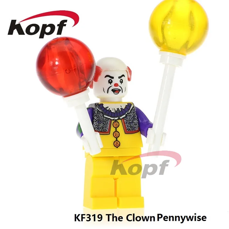 20 шт. KF319 строительные блоки Клоунский Костюм взрослых страшный клоун это Хэллоуин нарядное платье джокер Супер Герои игрушки для детей