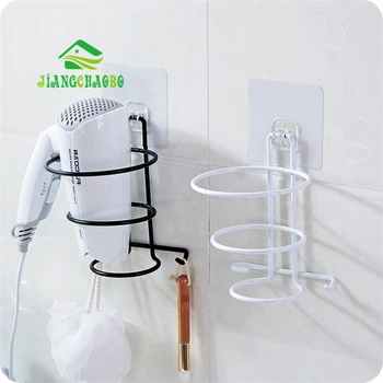 

JiangChaoBo Multi Color Bathroom Organizer Hair Dryer Rack Aluminum Home Wall Mounted Holder Shelf Storage Stand Hooks