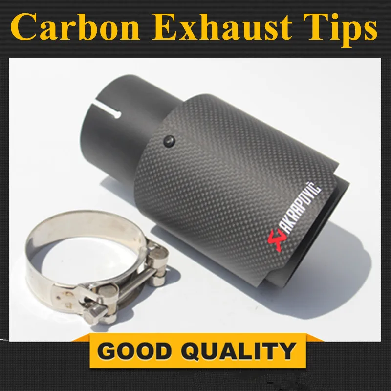 

IN63mm OUT89mm NEW Model Akrapovic Matte Carbon Fiber + Black Stainless Steel For AK Car Carbon Exhaust Tips Tail Pipes
