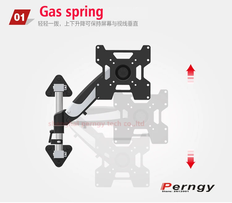 DL-GST111WA газовая пружина 2"-42" Тяжелый светодиодный ЖК-телевизор настенный держатель для монитора с полным движением нагрузка на руку 9-20 кг Макс. VESA 200*200 мм