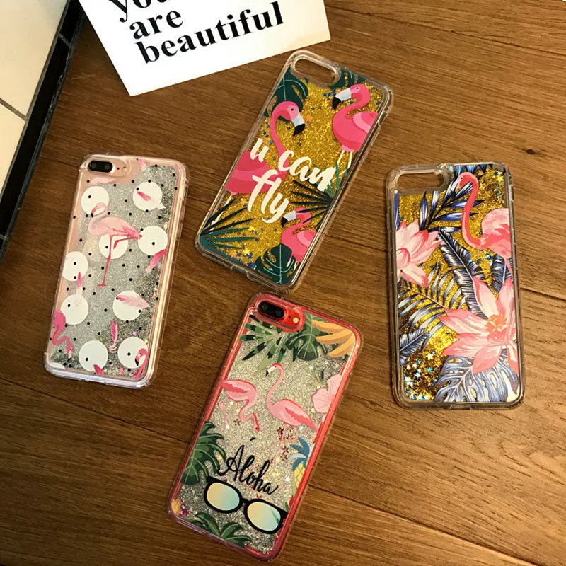 KISSCASE-Flamingo-Phone-Case-For-iPhone-6-6s-7-Plus-Cases-Glitter-Quicksand-Bling-Sequins-Soft (1)