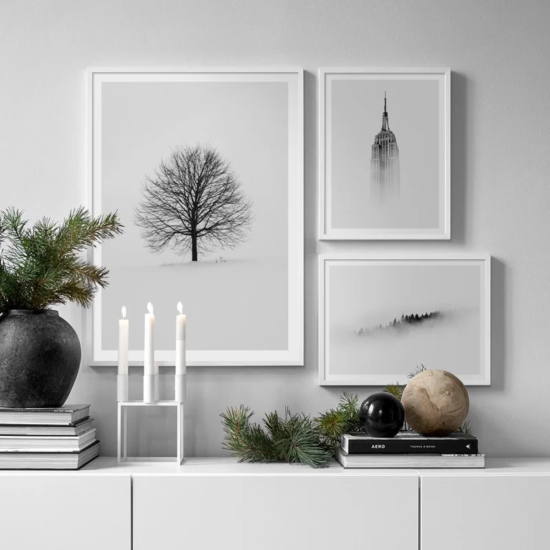 Empire-State-Building-Forest-Tree-Wall-Art-Canvas-Painting-Nordic-Posters-And-Prints-Wall-Pictures-For