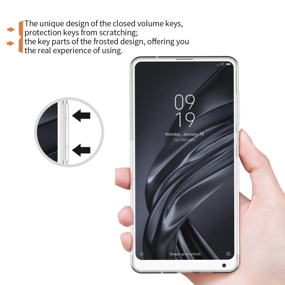 Funda Original Xiaomi Mi MIX 2 s NILLKIN Nature TPU funda para Xiaomi Mix 2 s funda s de teléfono de silicona transparente suave para Mix 2 s