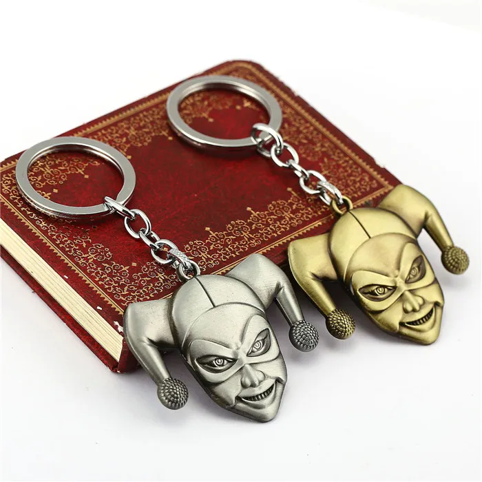 

2 colors Suicide Squad Key Chain Harley Quinn Joker Keychain 2016 New Key Rings For Gift Chaveiro Car