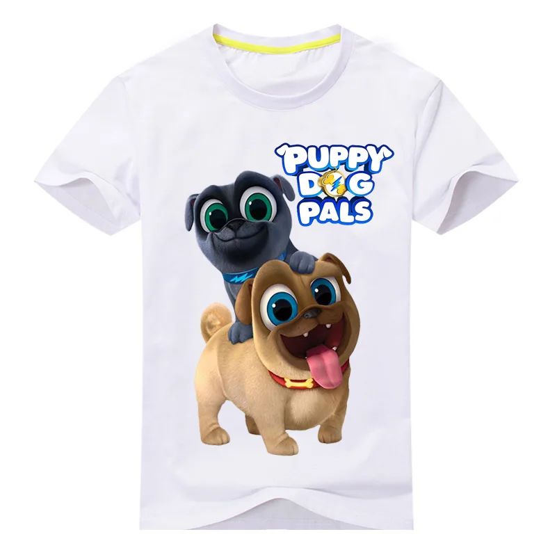 Летний мультяшный щенок, друзья, футболки с принтом, топы для мальчиков и девочек, одежда детская белая забавная футболка с 3D принтом детская футболка, одежда DX043 - Цвет: White Shirt