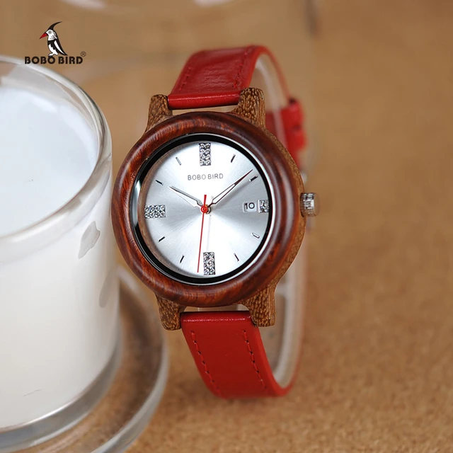 BOBO BIRD Brand Ladies Wooden Watches 37mm Wood PU Strap Wristwatches Female Clo BOBO BIRD Brand Ladies Wooden Watches 37mm Wood PU Strap Wristwatches Female Clo