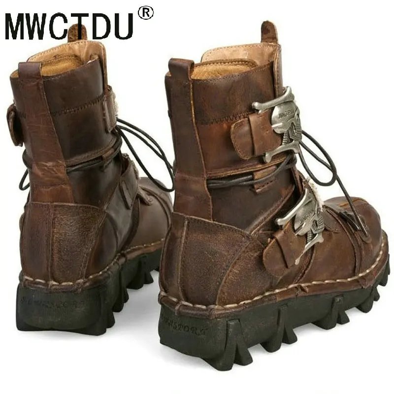 MWCTDU/модные мужские ботинки с черепом; ботинки Мартинс для мужчин; Теплые ботильоны с металлическим каркасом; мужские оксфорды